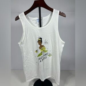 White Tank Top with Graphic Print